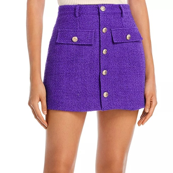 AQUA x Maeve Reilly Tweed Mini Skirt